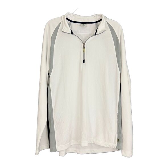 ALO Yoga Other - ALO Men’s 1/2 Zip Polo Golf Shirt L White Long Sleeve Collared Vented B61